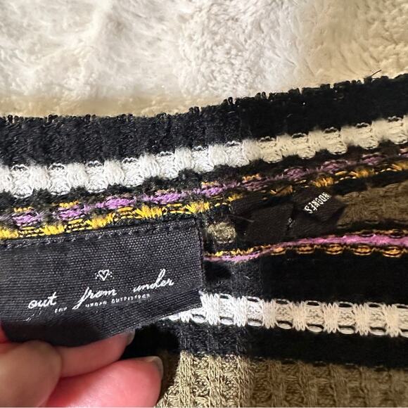 Out From Under Urban Outfitters Size M Jojo Green Striped Top Casual Tie Front - Picture 8 of 12